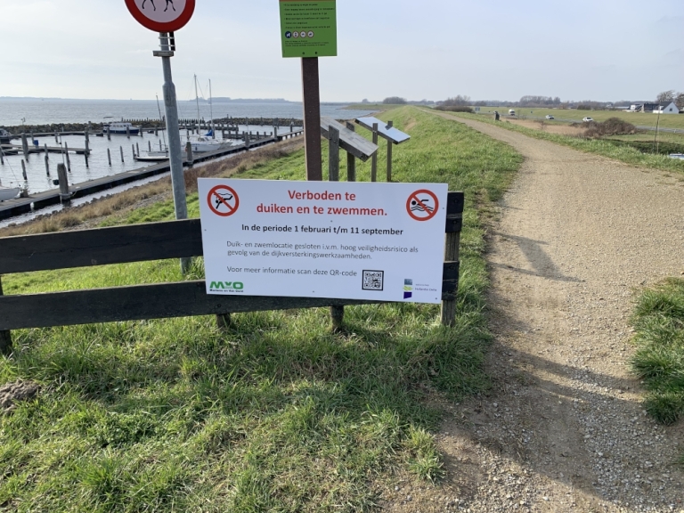 Tijdelijk duik- en zwemverbod vanwege dijkversterkingswerkzaamheden